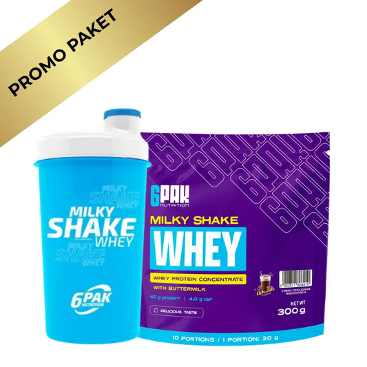 6PAK Milky Shake Whey Čokolada + Šejker